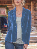 New gold velvet solid color fashionable casual suit top