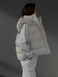Women's sleeveless hooded down cotton vest jacket