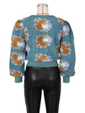 Women's Button Three-dimensional Flower Short Jacket