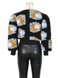 Women's Button Three-dimensional Flower Short Jacket