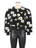 Women's Button Three-dimensional Flower Short Jacket